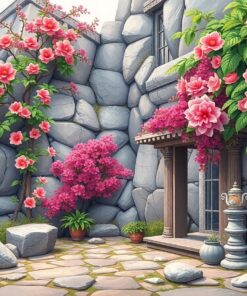Realistic Ancient Stone Blooms Paint By Numbers