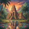 Realistic Ancient Temple Art Paint By Numbers