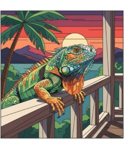 Realistic Angular Porch Iguana Paint By Numbers