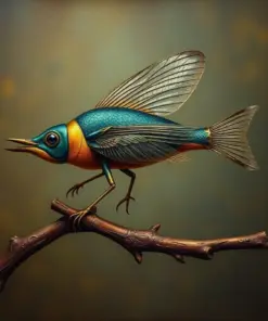 Realistic Antique Brass Perch Paint By Numbers