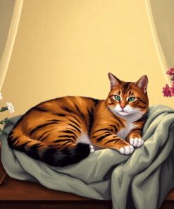 Realistic Antique Cat Nap Paint By Numbers