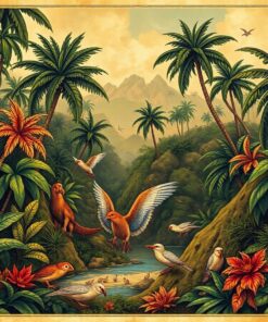 Realistic Antique Jungle Cartography Paint By Numbers