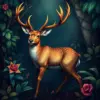 Realistic Antique Jungle Deer Paint By Numbers