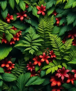 Realistic Antique Jungle Foliage paint by numbers