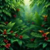 Realistic Antique Jungle Foliage paint by numbers
