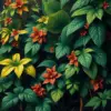 Realistic Antique Jungle Foliage Paint By Numbers