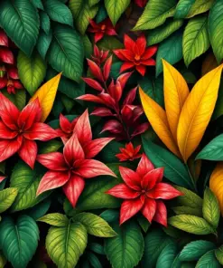 Realistic Antique Jungle Foliage Paint By Numbers
