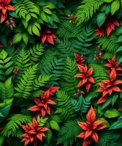 Realistic Antique Jungle Foliage paint by numbers