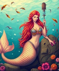 Realistic Antique Mermaid Discovery Paint By Numbers