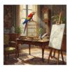 Realistic Antique Room Parrot Paint By Numbers