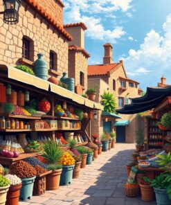 Realistic Antique Spice Market Paint By Numbers