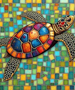 Realistic Antiqued Turtle Tesserae Paint By Numbers