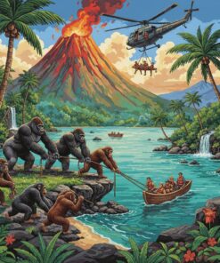 Realistic Ape Island Rescue Paint By Numbers