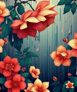 Realistic Art Nouveau Rain Paint By Numbers