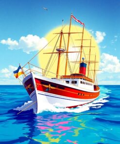 Ship Poster Paint Numbers