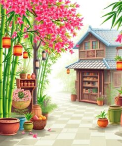 Realistic Bamboo Sweet Shop Paint By Numbers