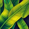 Realistic Banana Leaf Corner Paint By Numbers