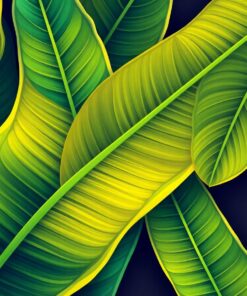 Realistic Banana Leaf Corner Paint By Numbers