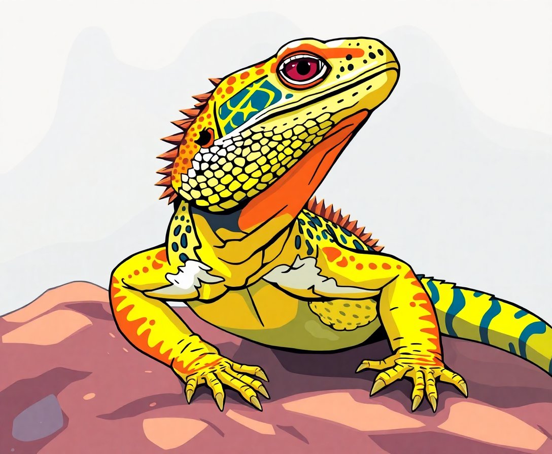 Realistic Basking Spiny Lizard Paint By Numbers Kit completed