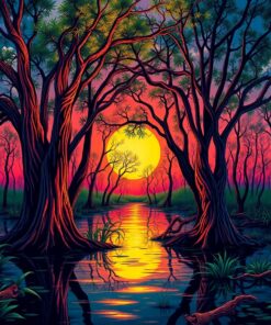 Realistic Bayou Pulp Cover Paint By Numbers