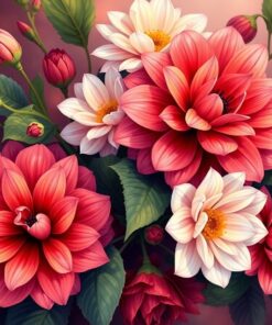 Realistic Blooms Rich Mahogany Paint By Numbers