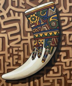 Realistic Boar Tooth Pendant Paint By Numbers