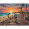 Realistic Boardwalk Skate Scene Paint By Numbers