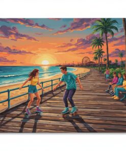 Realistic Boardwalk Skate Scene Paint By Numbers