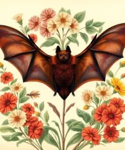 Realistic Botanical Bat Study Paint By Numbers