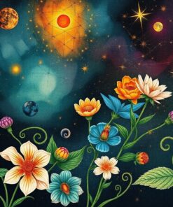 Realistic Botanical Constellation Etching Paint By Numbers