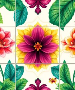 Realistic Botanical Tile Patterns Paint By Numbers