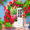 Realistic Bougainvillea Doorway Paint By Numbers