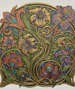 Realistic Brass Nouveau Botanical Paint By Numbers