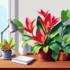 Realistic Bromeliad Desk Scene Paint By Numbers