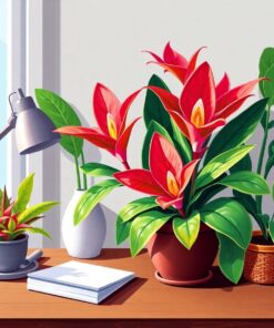 Realistic Bromeliad Desk Scene Paint By Numbers