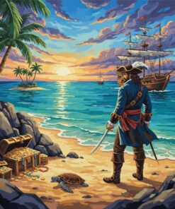 Realistic Buccaneer Sandy Shore Paint By Numbers