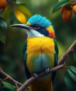 Realistic Canopy Motmot Portrait Paint By Numbers