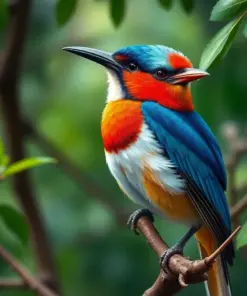 Realistic Canopy Motmot Portrait Paint By Numbers