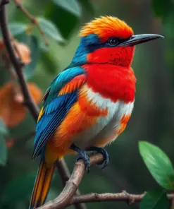 Realistic Canopy Motmot Portrait Paint by Numbers