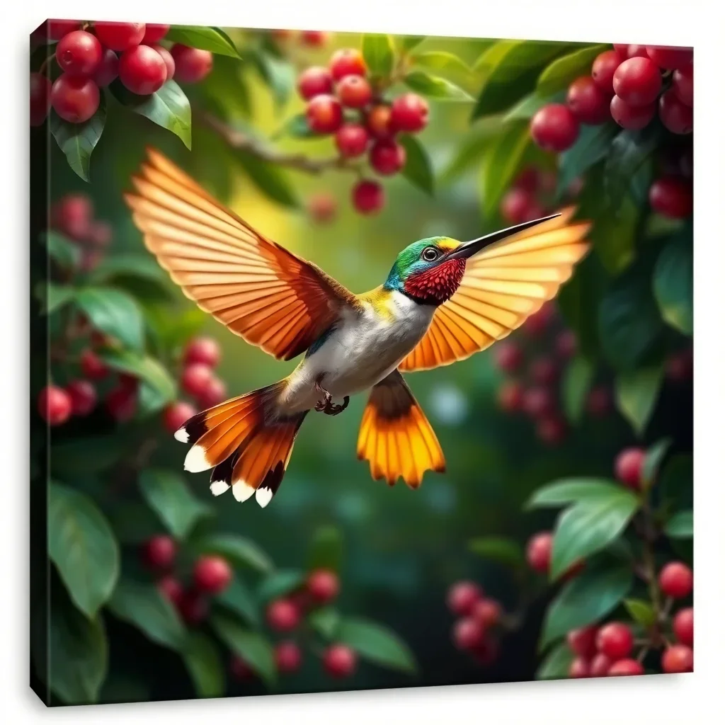 completed artwork display Realistic Canopy Nectar Flight Paint By Numbers