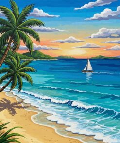 Realistic Caribbean Ocean Passage Paint By Numbers