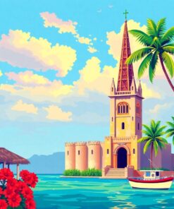 Realistic Caribbean Spire Paint By Numbers