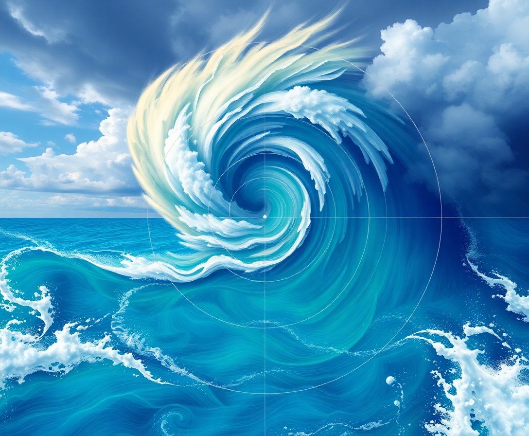 Realistic Caribbean Storm Radar Paint By Numbers Kit completed