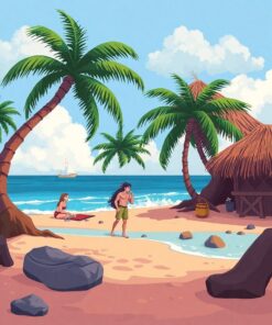 Beach Scene Paint Numbers