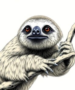 Sloth Drawing Paint Numbers