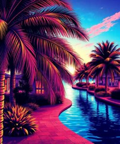 Realistic Chrome Palm Glimpse Paint By Numbers