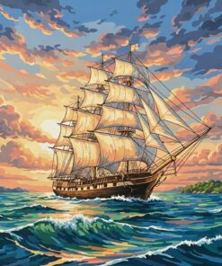 Realistic Classic Ocean Clipper Paint By Numbers