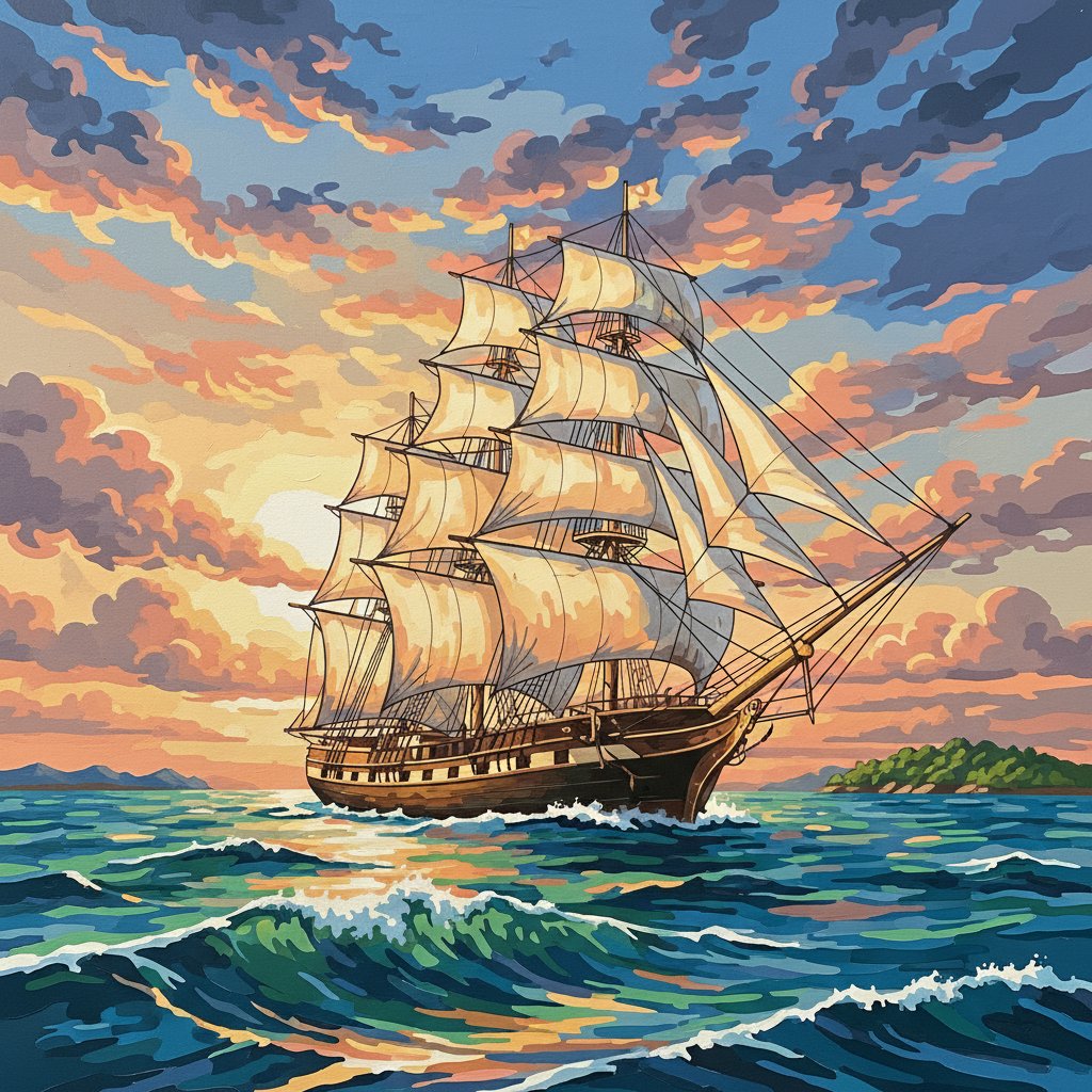 realistic-classic-ocean-clipper-paint-by-numbers-kit