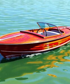 Realistic Classic Wooden Runabout Paint By Numbers