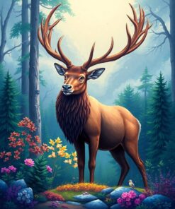 Forest Stag Paint Numbers